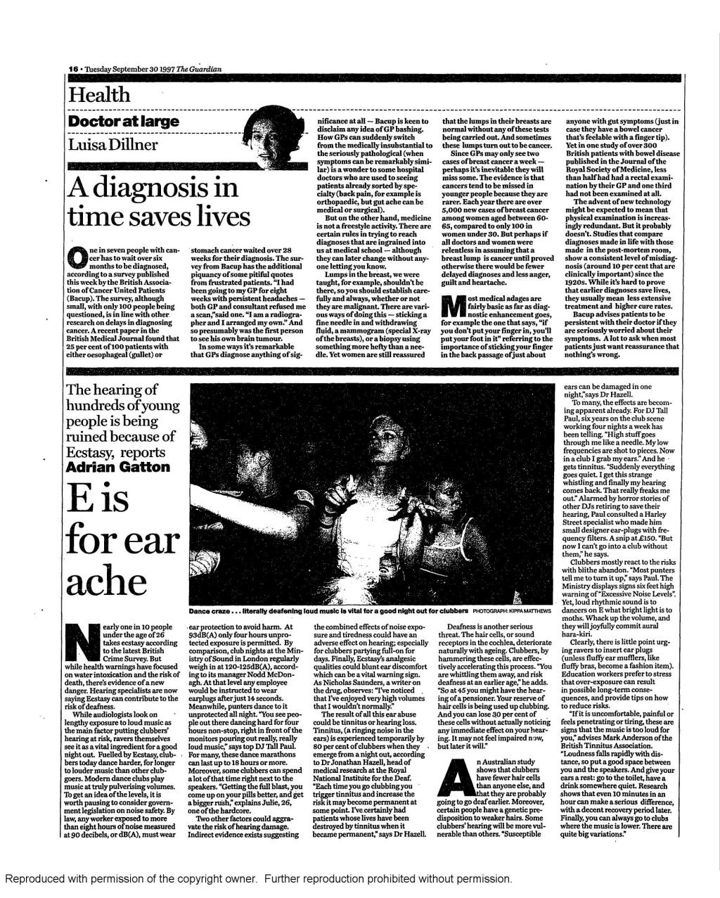 E is for Ear Ache (The&nbsp;Guardian)